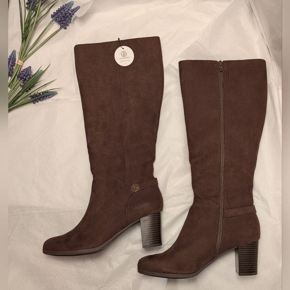 Giani Bernini Shoes - Giani Bernini Womens Adonnys Knee-High Boots | Chocolate Micro | 11M WIDE CALF